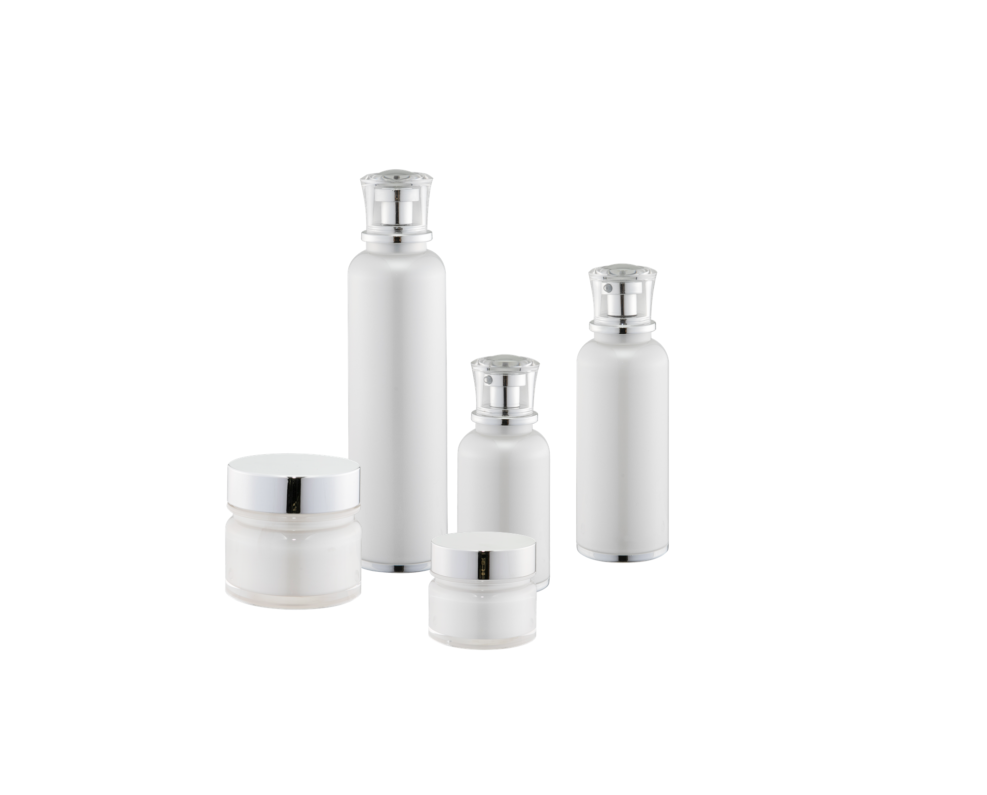 KR-4012 Gói mỹ phẩm tròn mới đến cao cấp Chai kem dưỡng da acrylic và lọ đựng kem