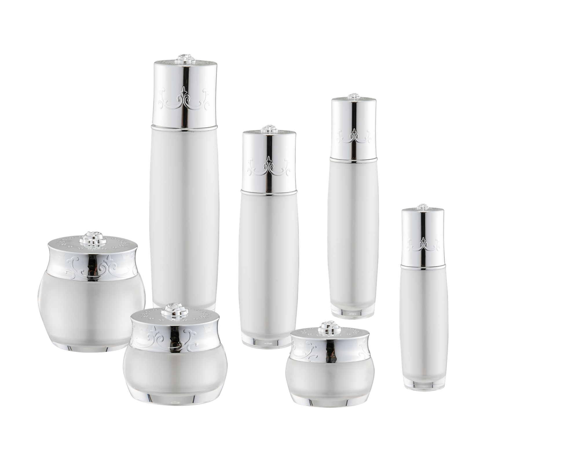 KR-4002 Chai và lọ acrylic chăm sóc da Hộp đựng kem acrylic đóng gói bộ chai đựng mỹ phẩm